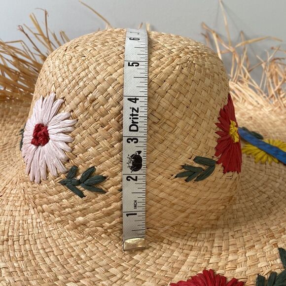 Hat Attack Charlotte Embroidered Floral Sunhat UPF 50+ Fringe Adjustable main image 15